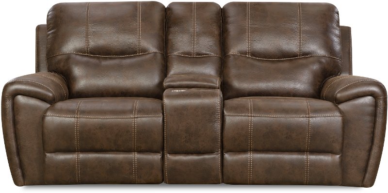 Chocolate Brown Power Reclining Loveseat - Desert