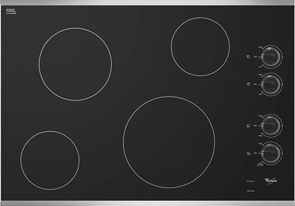 W5CE3024XS Whirlpool 30 Inch Ceramic Cooktop - Stainless Steel-1