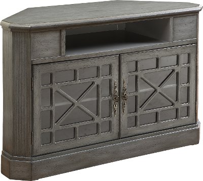 50 Inch Textured Gray Corner Tv Stand Rc Willey Furniture 50 Inch Textured Gray Corner Tv Stand