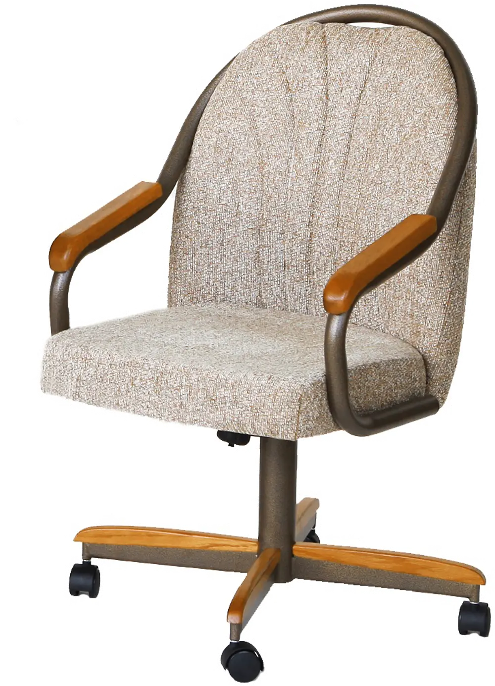 HOLLY/CASTERCHAIR Oak and Steel Dining Chair with Casters - Holly Collection-1