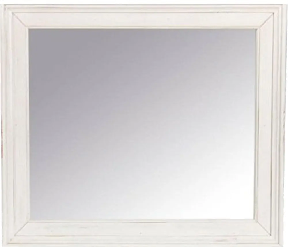 Casual Classic Weathered White Vanity Mirror - Carriage House-1