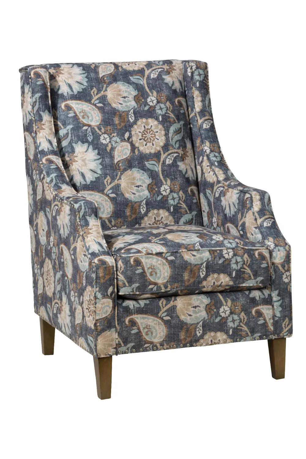 Indigo Blue Traditional Accent Chair - Westbrook-1