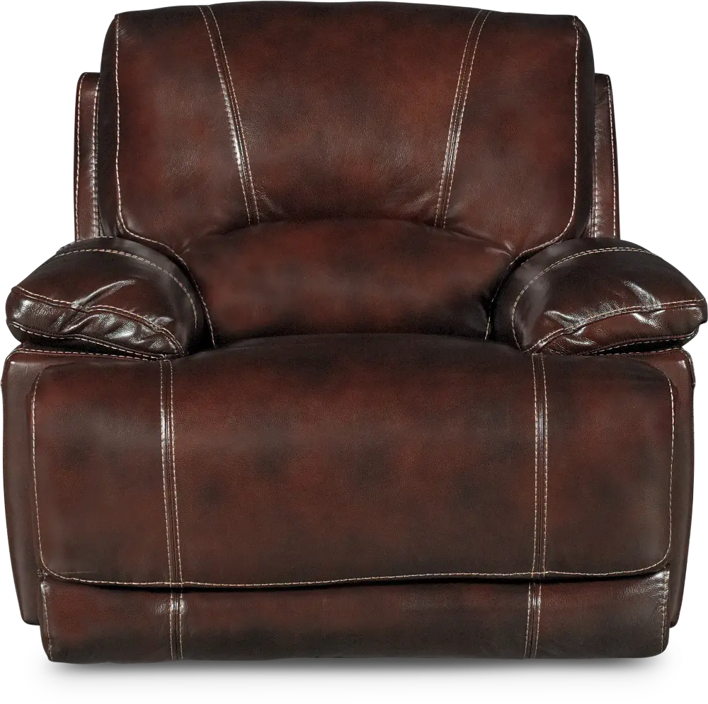 Brant Burgundy Leather-Match Power Recliner-1