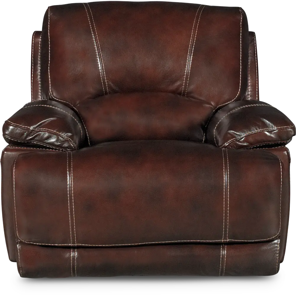 Brant Burgundy Leather-Match Power Recliner-1