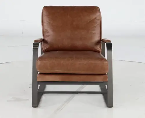 Saddle leather accent discount chair