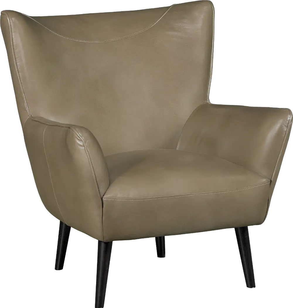 Mink Light Brown Leather-Match Wing Back Accent Chair - Jet-1