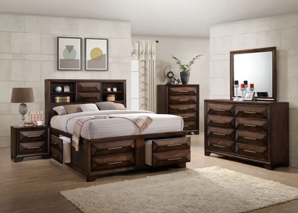 Contemporary Brown 4 Piece King Bedroom Set - Anthem-1