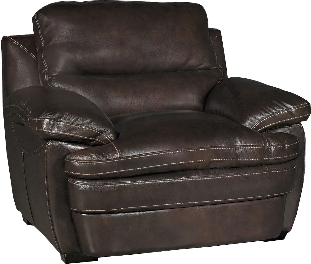 Casual Contemporary Dark Brown Leather Chair - Plano-1