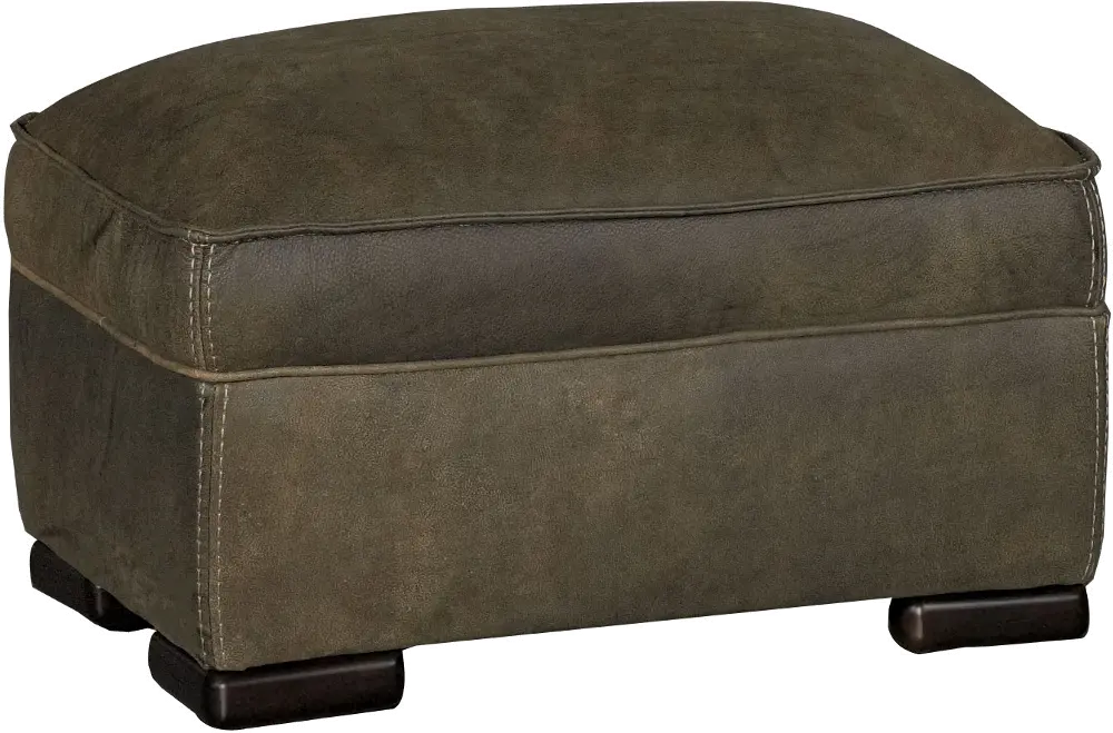 Casual Classic Brown Leather Ottoman - Modena-1