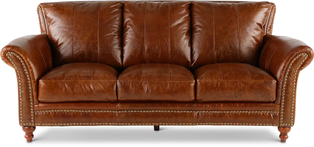 Butler Brown Leather Sofa-1