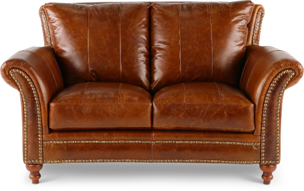 Butler Brown Leather Loveseat-1