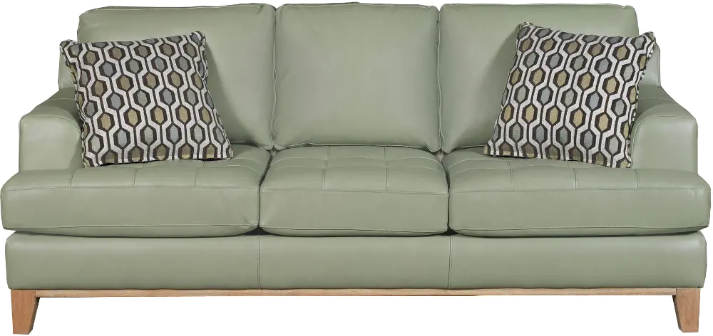 Contemporary Aqua Green Leather Sofa - Interstellar-1