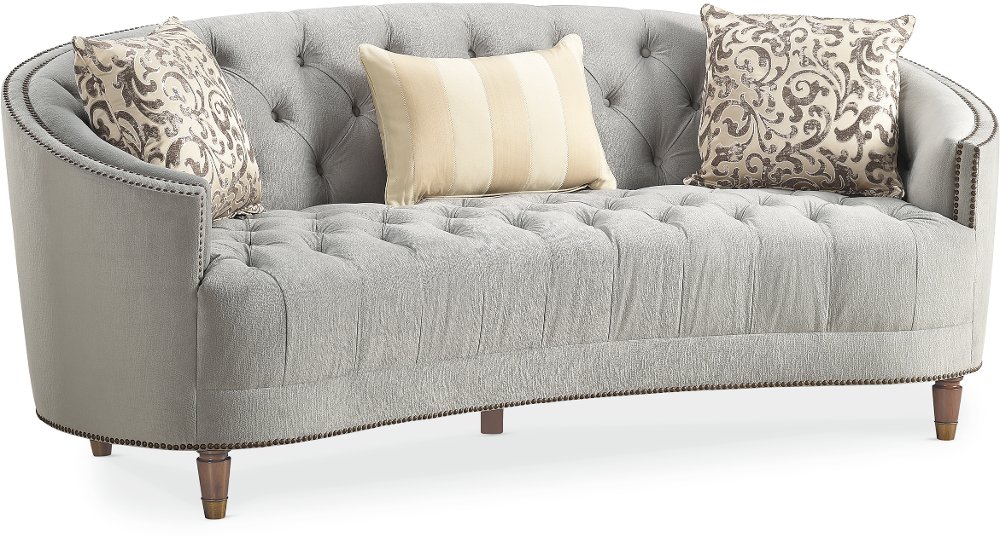 Traditional Gray Curved Sofa   Classic Elegance rcwilley image1~1000