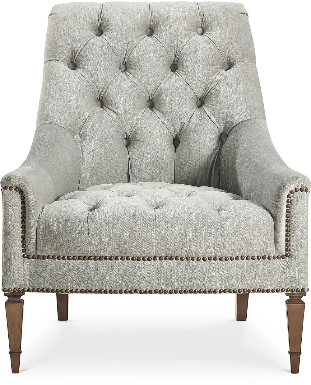 Traditional Gray Button-Tufted Chair - Classic Elegance-1