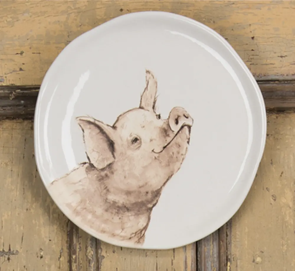 Pig Bust Dolomite Plate-1