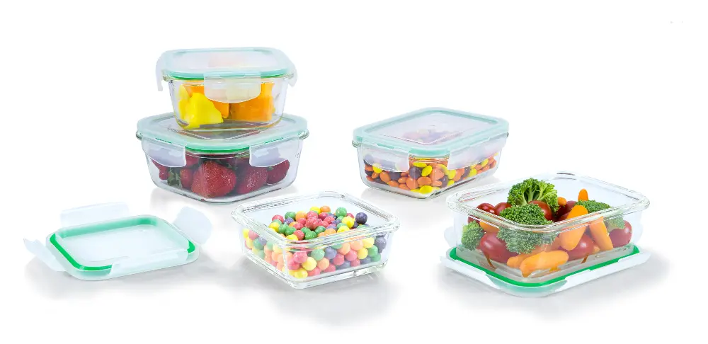10 Piece Glass Containers with Lids-1