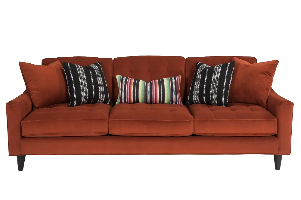 382-70 Mid Century Modern Rust Burnt Orange Sofa - Palmer-1