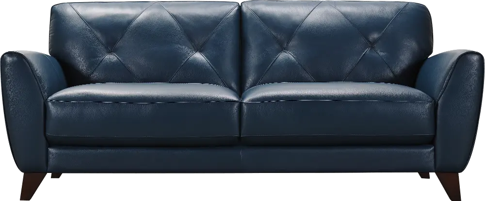 Modern Blue Leather Sofa - Colours-1