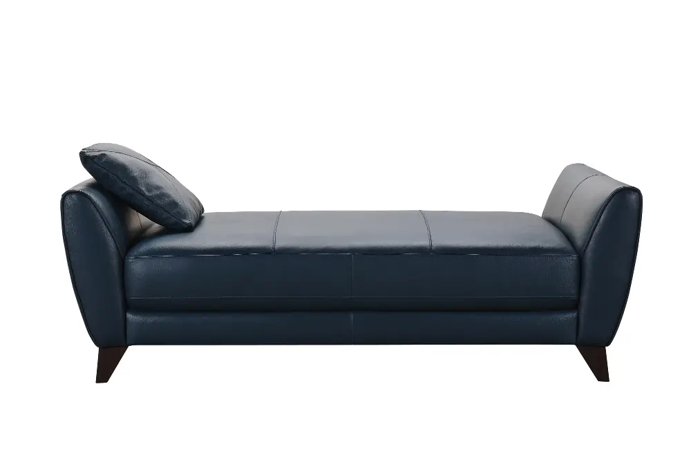 Modern Blue Leather 2-Arm Bench - Colours-1