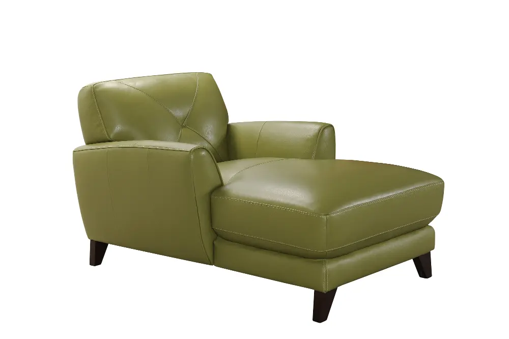 Modern Green Leather Chaise - Colours-1