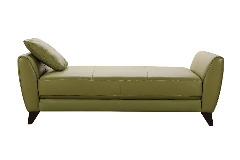 Modern Green Leather 2-Arm Bench - Colours-1