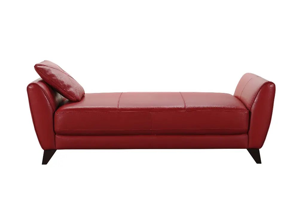 Modern Red Leather 2-Arm Bench - Colours-1