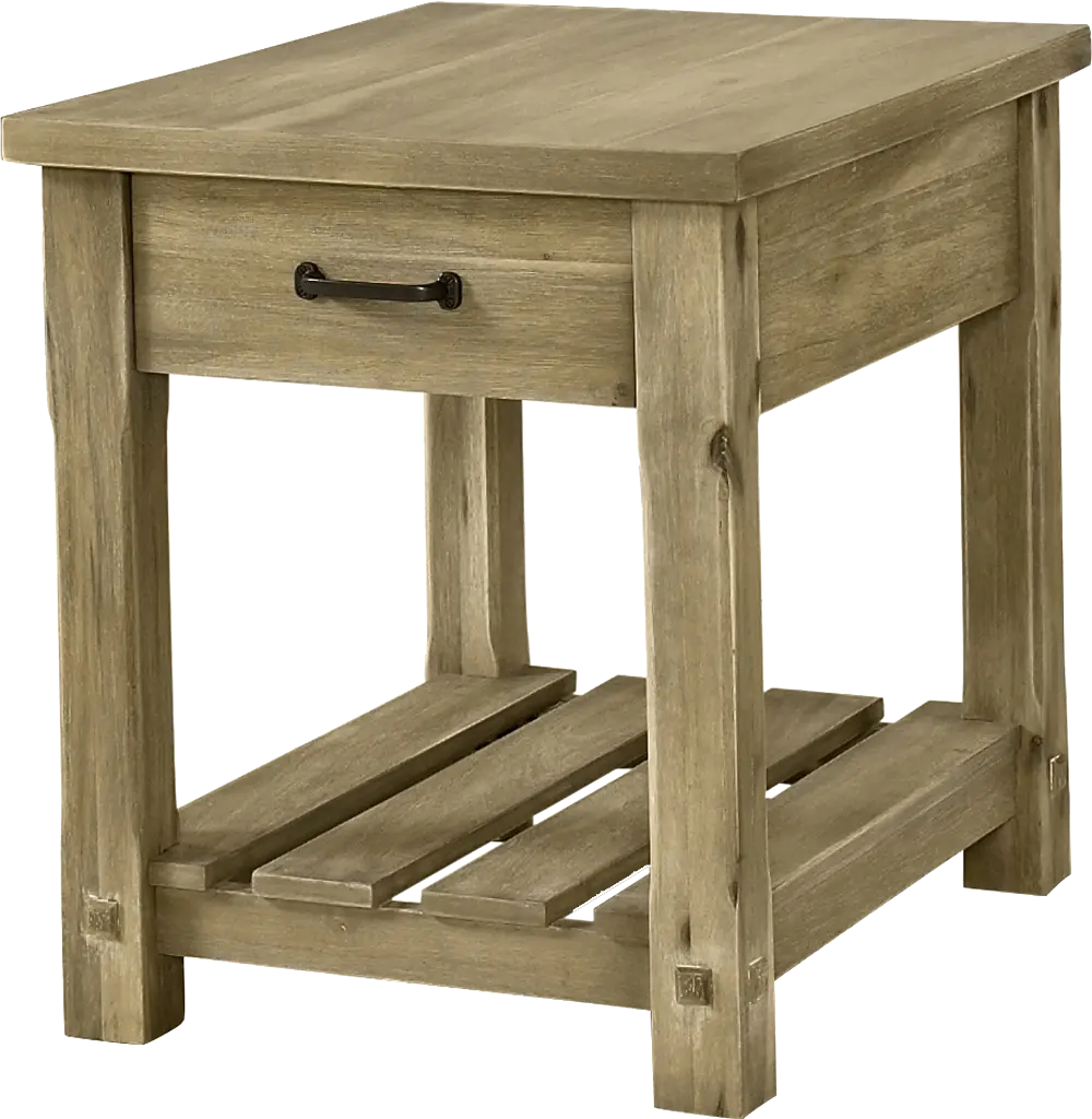 Rustic Wood End Table - Napa-1