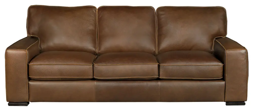 91-B858-064/30JA/SO Contemporary Brown Leather Sofa - Vincenzo-1
