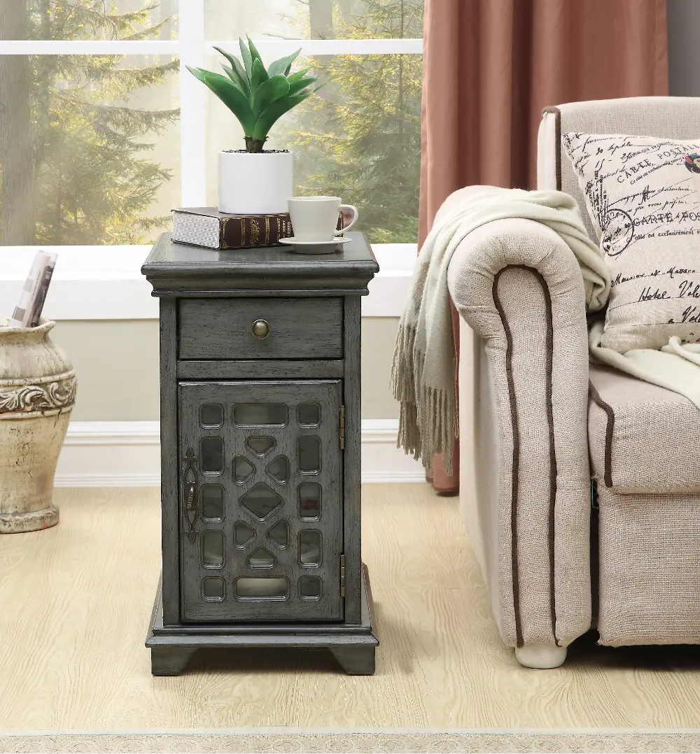 96607 Modern Gray End Table - Kevin-1