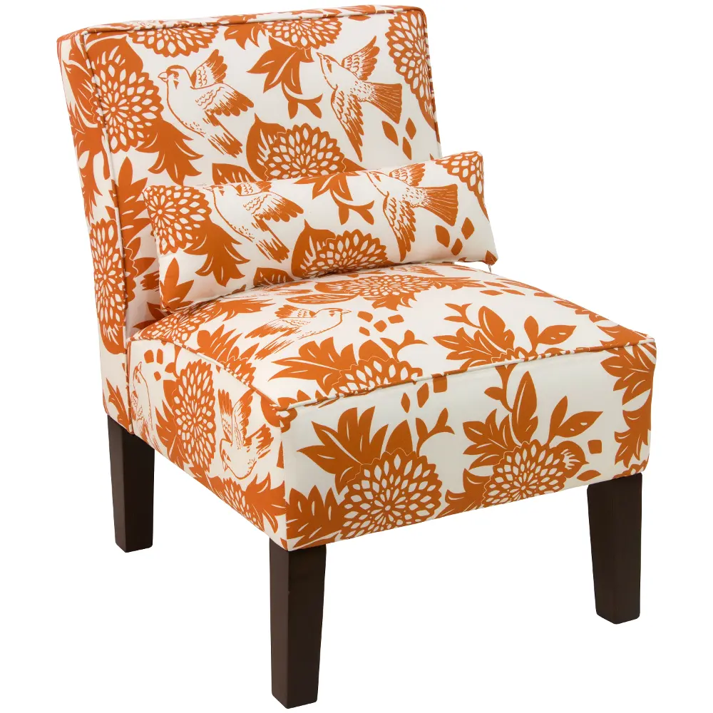 5705GRDBRDORNOGA Garden Bird Orange Armless Chair-1
