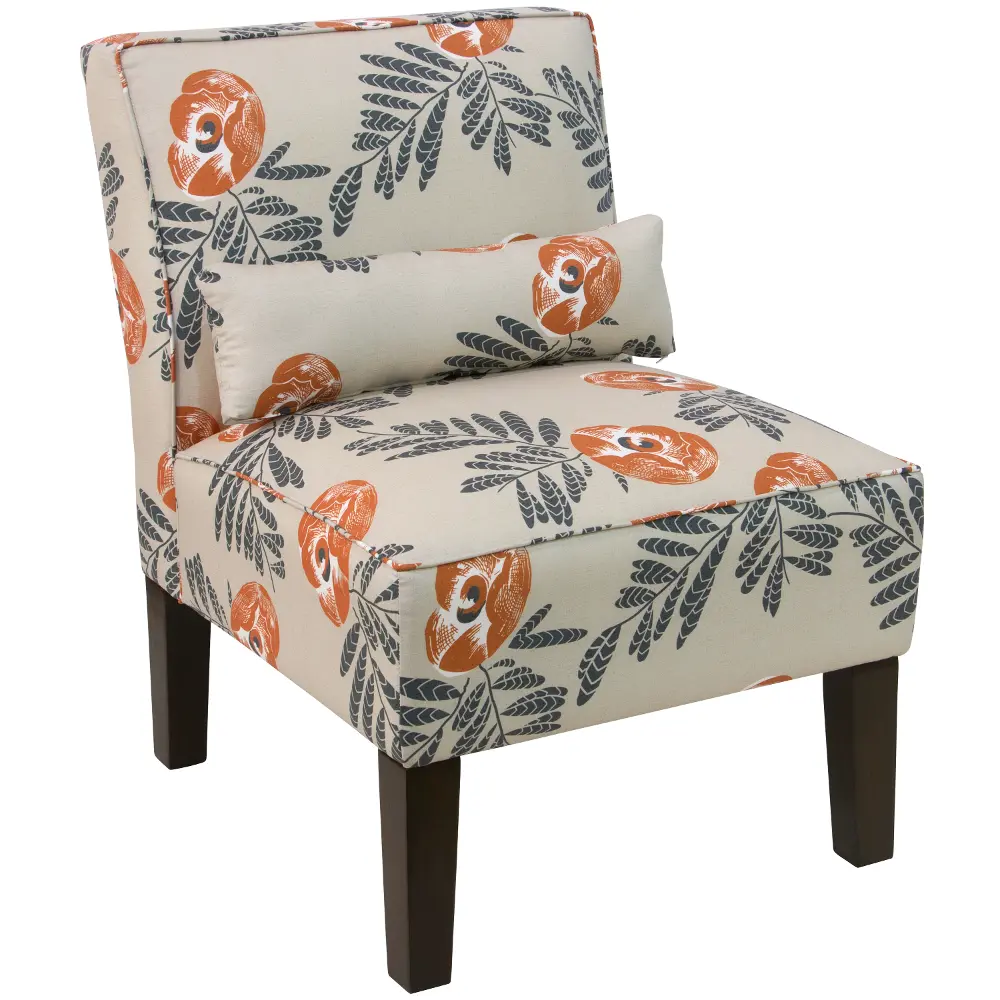5705MDFLRORNOGA Mod Floral Orange Armless Chair-1