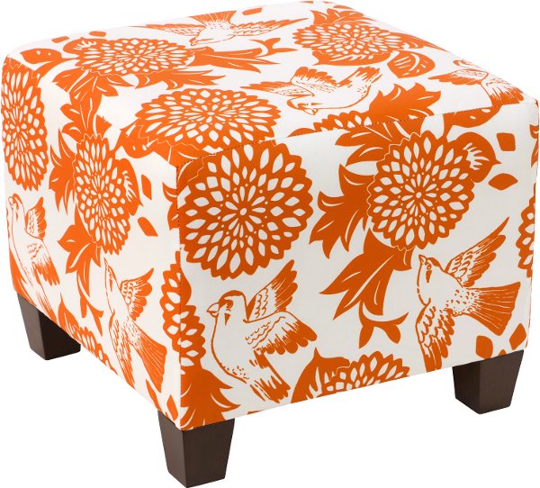 Fabric Ottomans Skyline Furniture Rc Willey 57 2grdbrdornoga Garden Bird Orange Square Ottoman