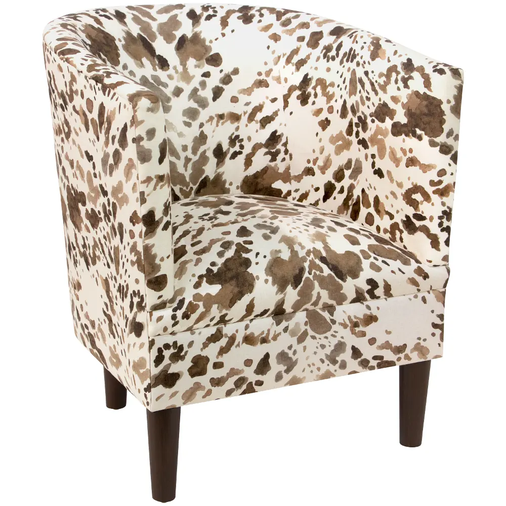 81-1CWNTROGA Modern Brown and Natural Cow Tub Chair-1
