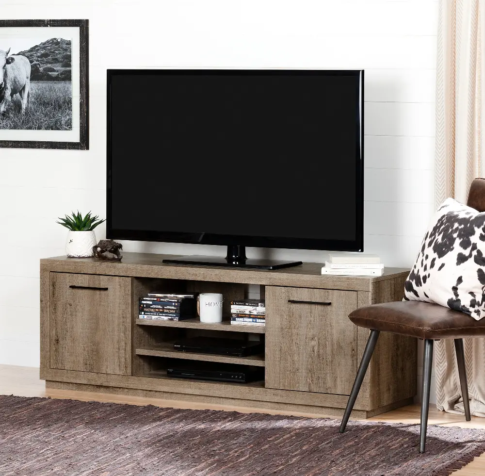 10480 Weathered Oak TV Stand for TVs up to 60 Inch - Kanji -1