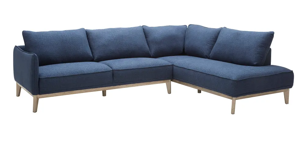 Modern Blue 2 Piece Sectional Sofa - Flanigan-1