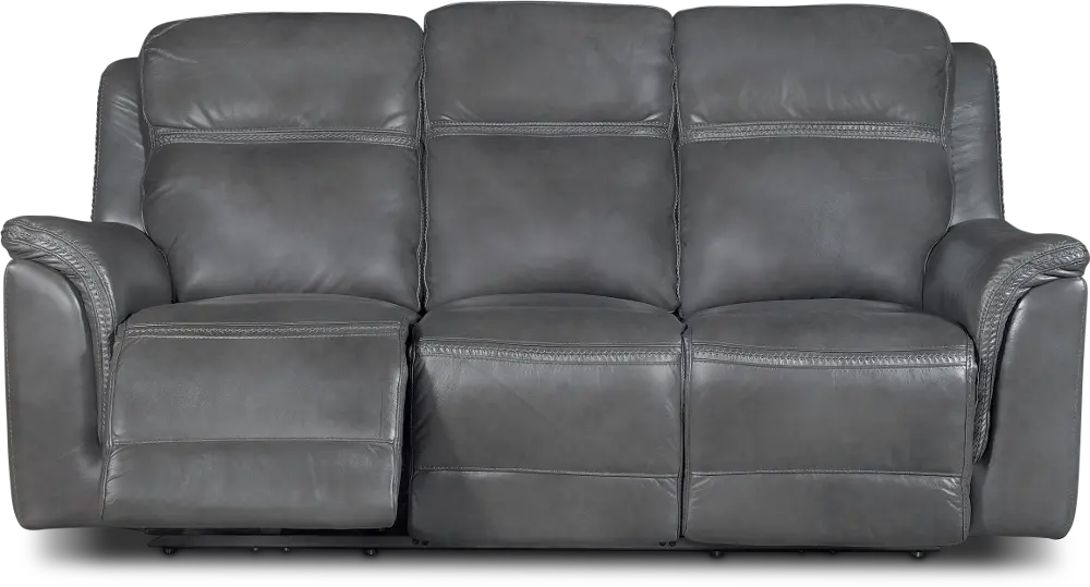 Pacific Charcoal Gray Leather-Match Power Reclining Sofa-1
