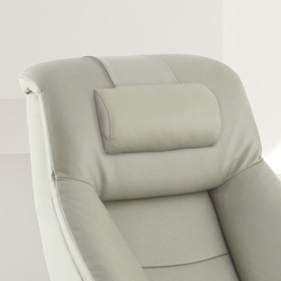 Putty Gray Top Grain Leather Swivel Recliner With Ottoman Oslo Putty Gray Top Grain Leather Cervical Pillow Oslo