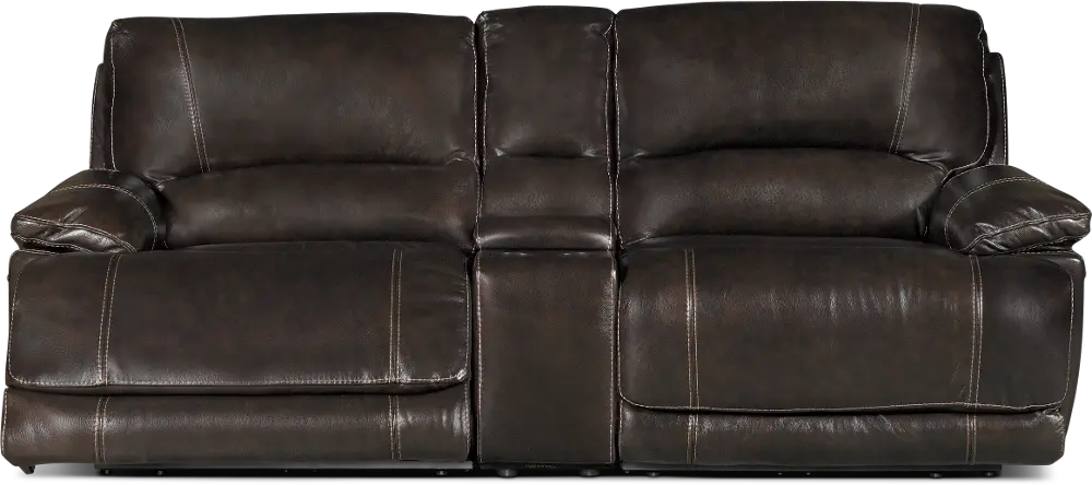 Brown 3 Piece Manual Console Reclining Loveseat - Brant-1