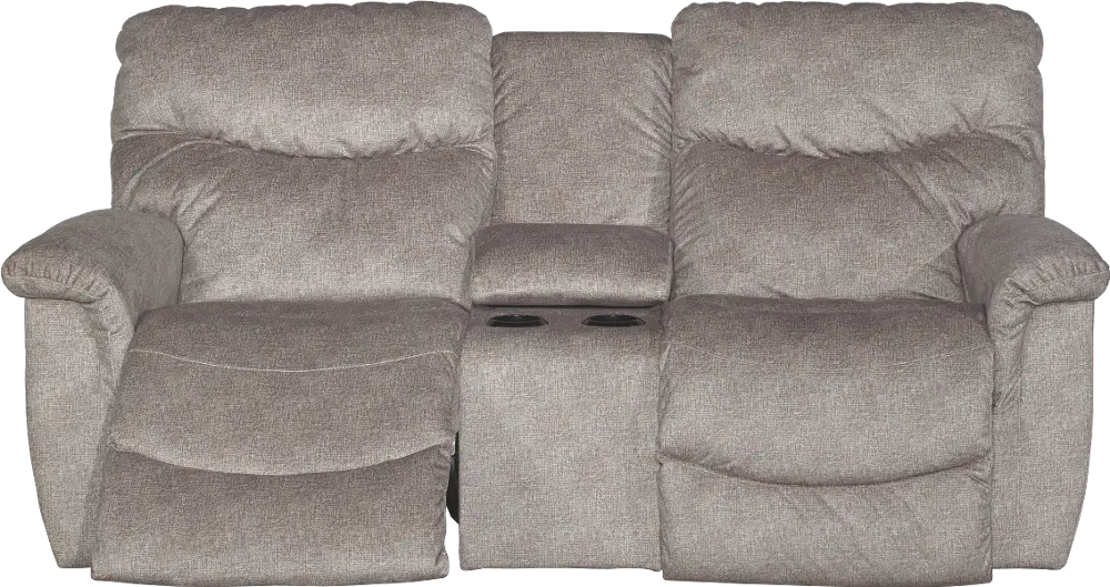 49P-521D143376 Brown Sugar La-Z-Time Full Power with USB Reclining Console Loveseat - James-1