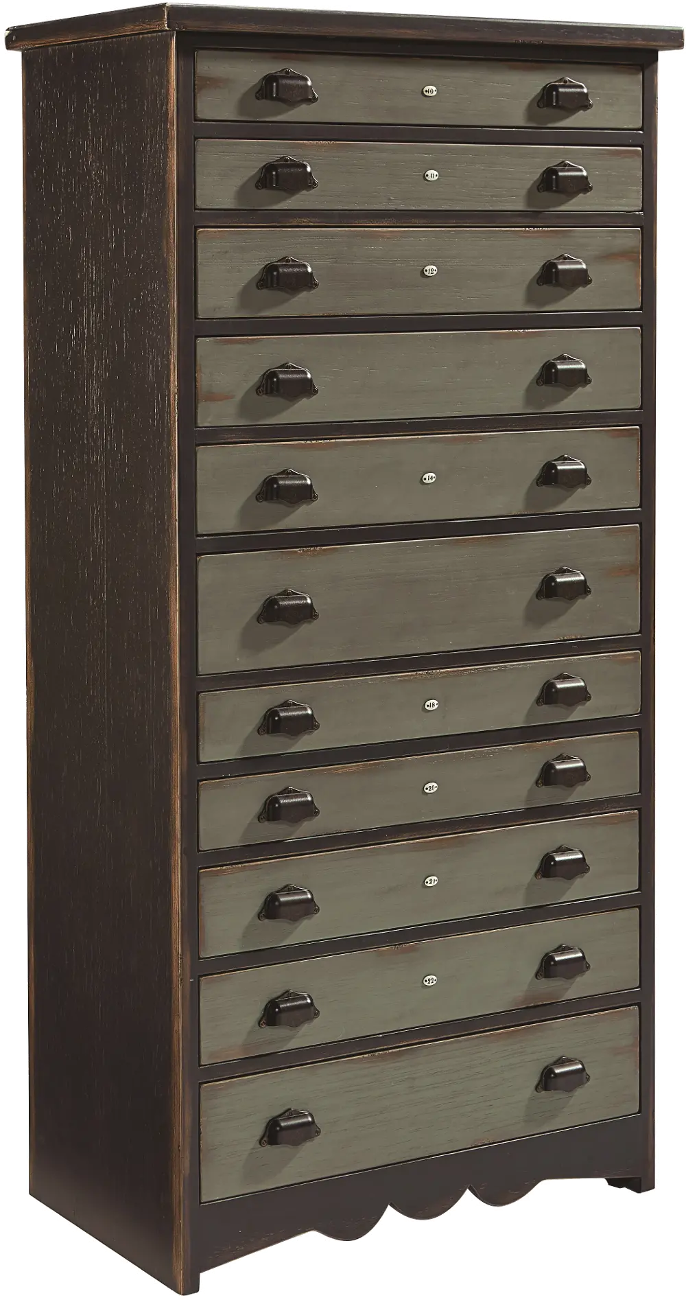 Magnolia Home Patina & Black Library Chest of Drawers -1