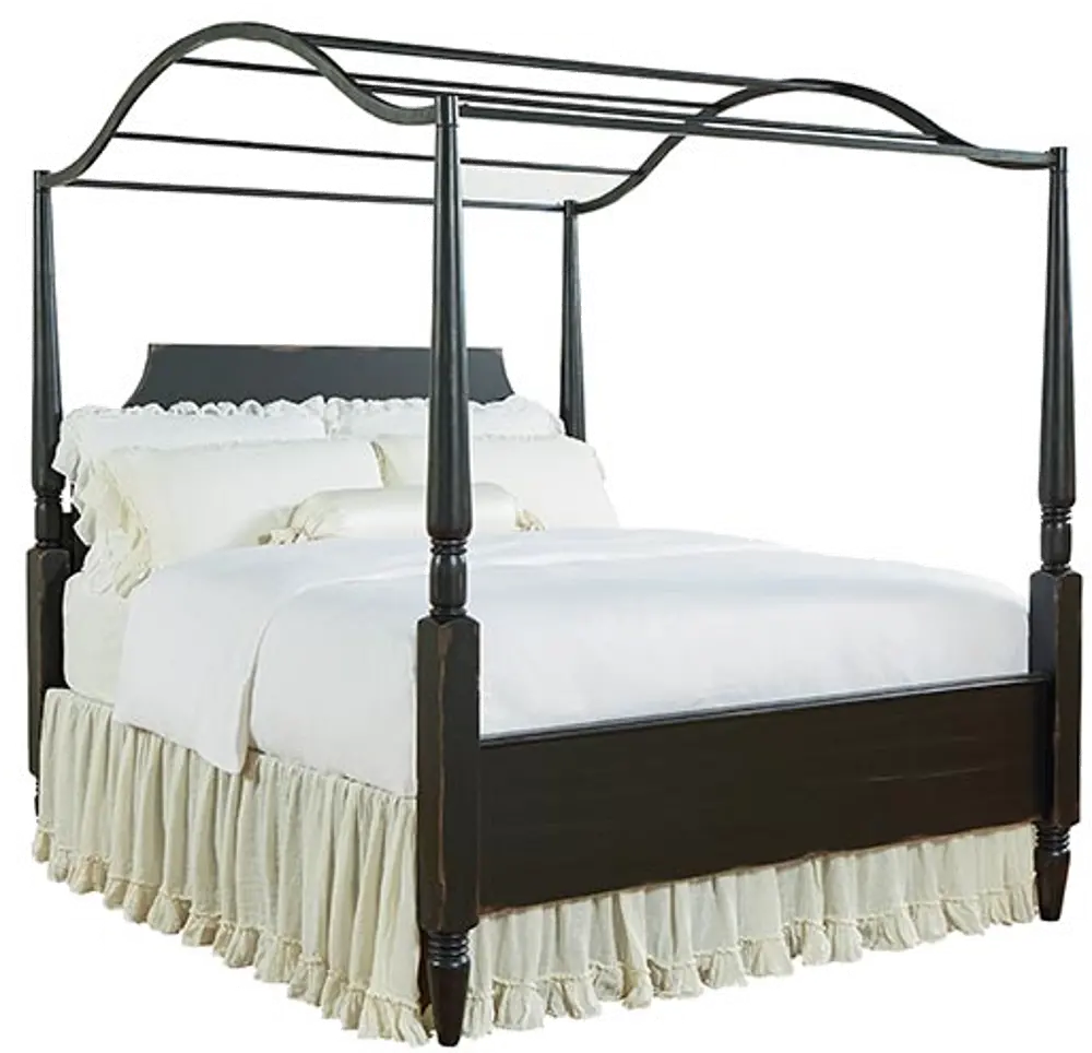 Magnolia Home Black Queen Canopy Bed - Carriage-1