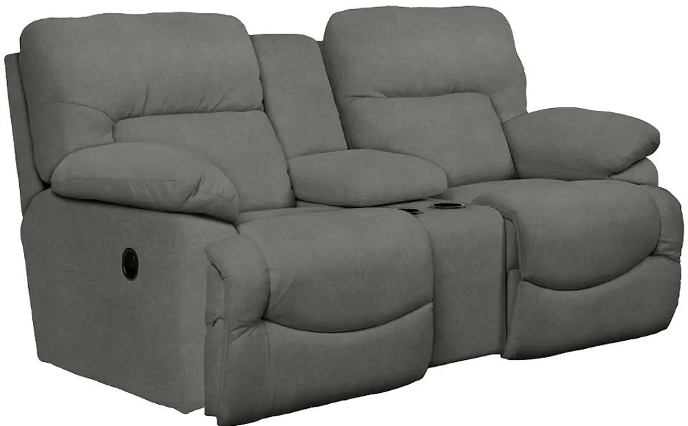 49P-711D143057 Charcoal Gray Full Power with USB Reclining Loveseat - Asher-1