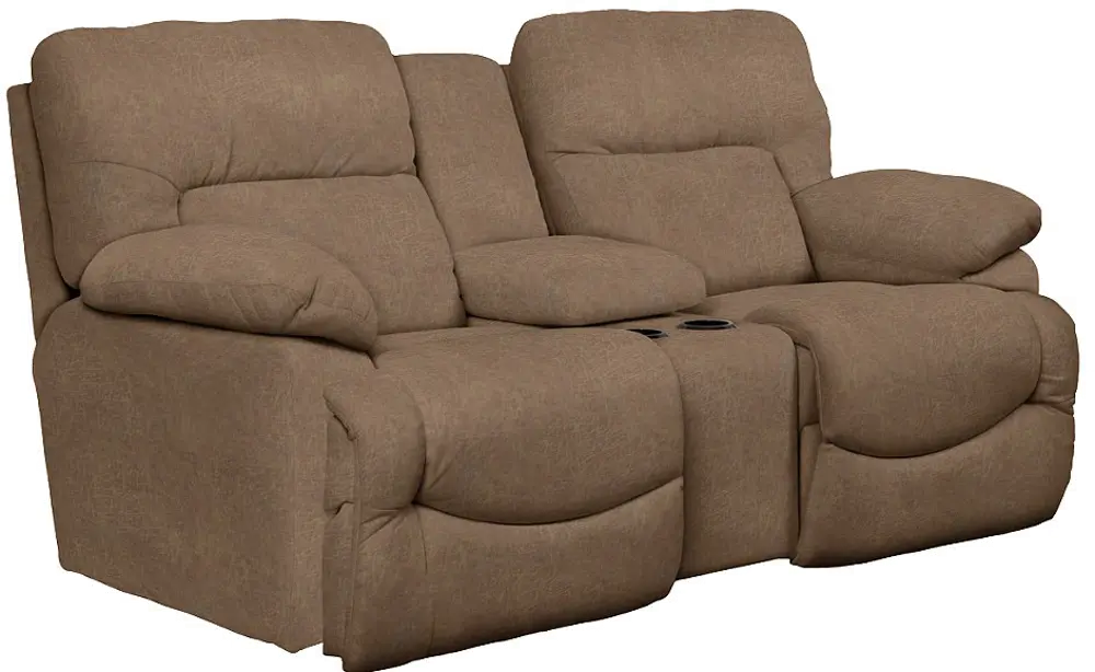 49P-711D143068 Chocolate Brown Full Power with USB Reclining Loveseat - Asher-1