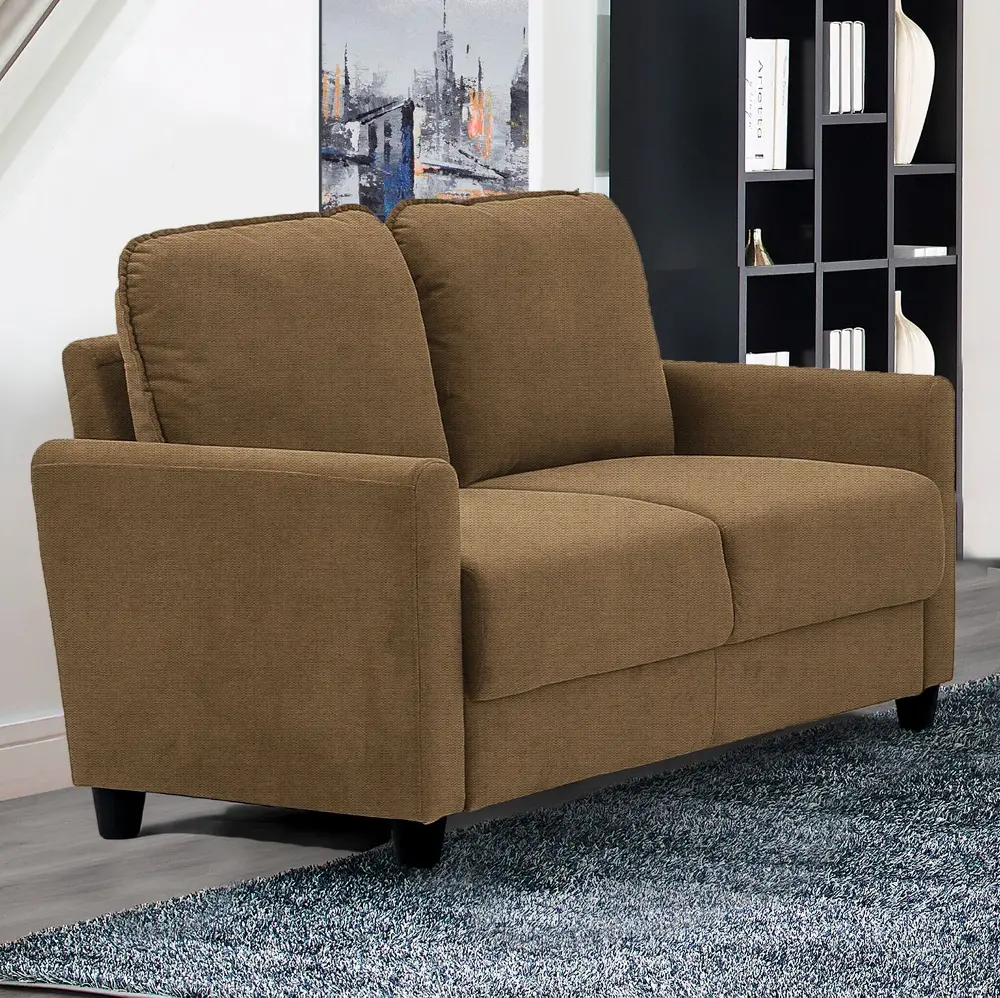 LK-SCRS2XM3025-W Casual Contemporary Taupe Storage Loveseat - Selina-1