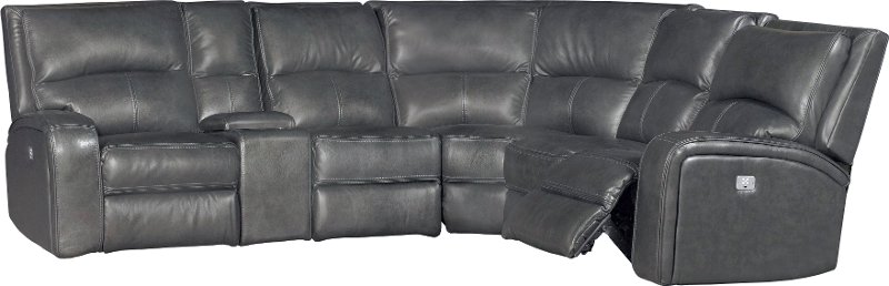 6 Piece Power Reclining Sectional Sofa, Small Leather Sectional Sofa With Recliner