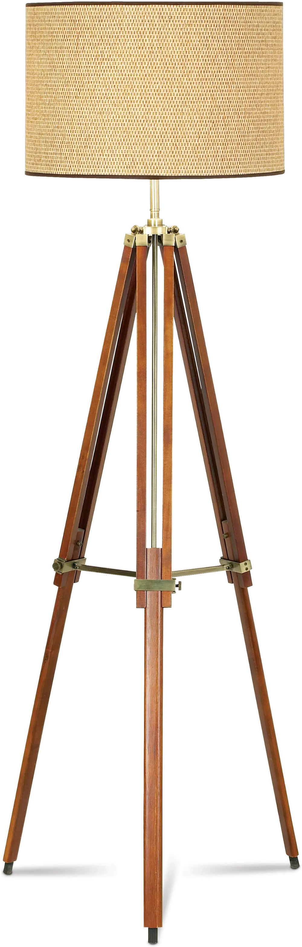 Walnut Tripod Floor Lamp-1