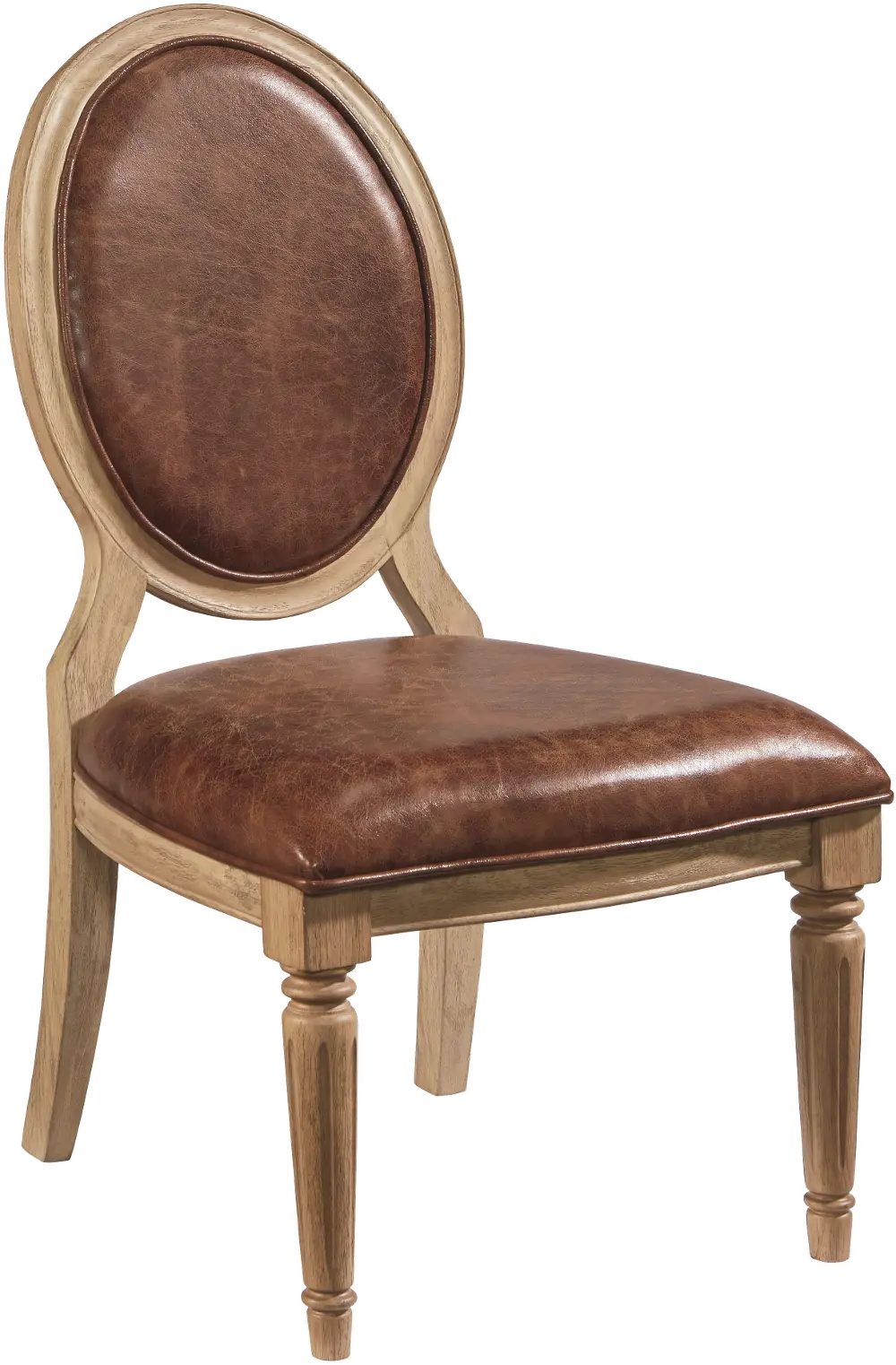 Magnolia Home Furniture Wheat and Brown Leather Emery Dining Chair-1