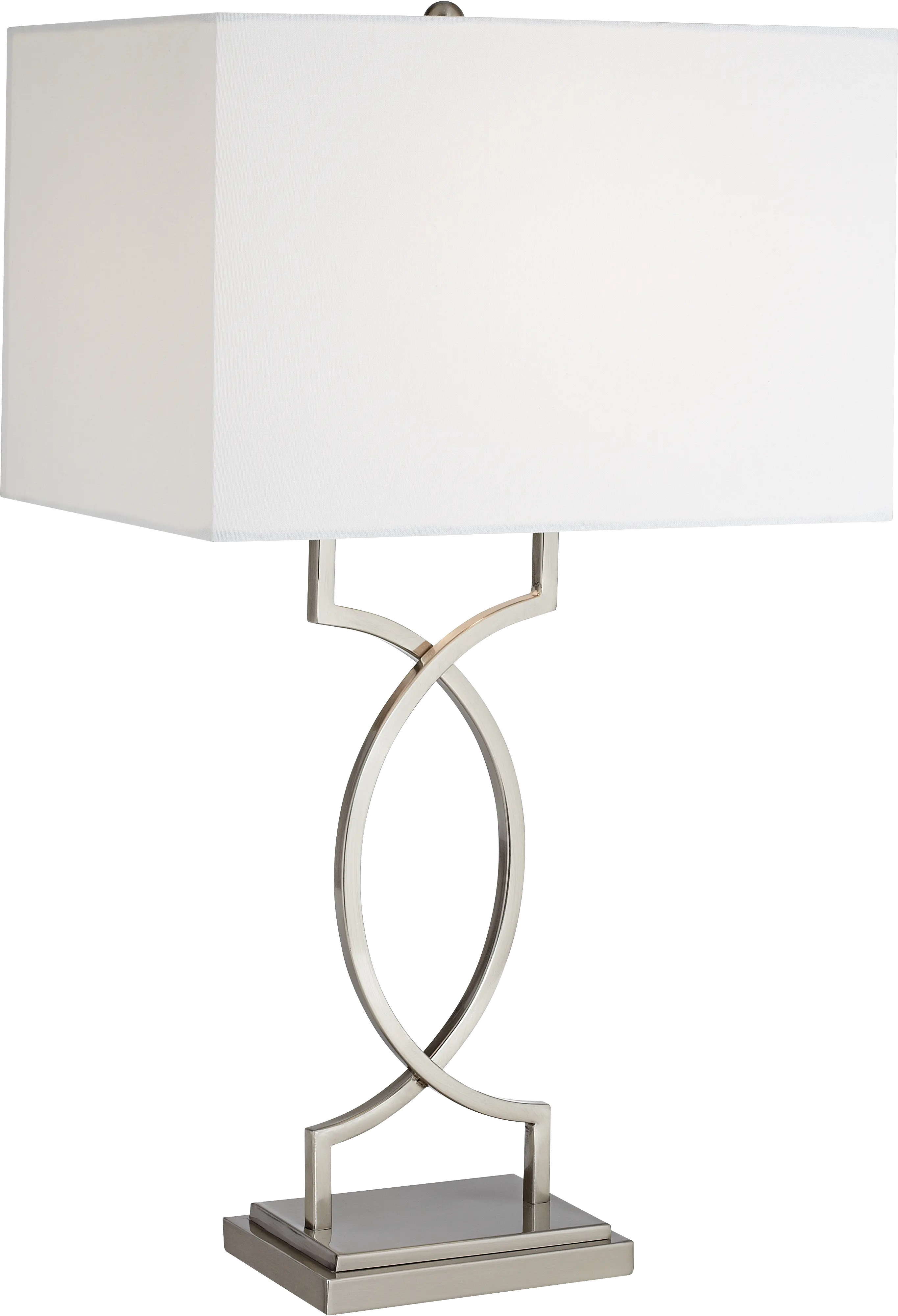 Brushed Nickel and Steel Modern Elegant Table Lamp