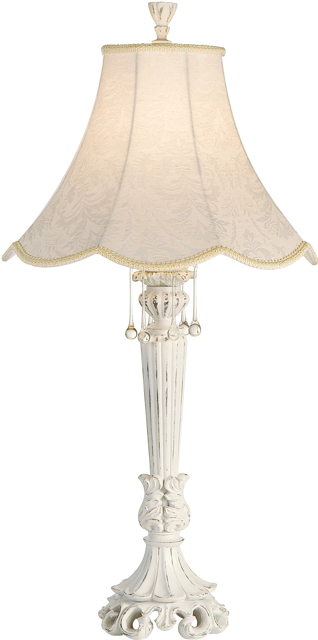 Distressed White Traditional Table Lamp