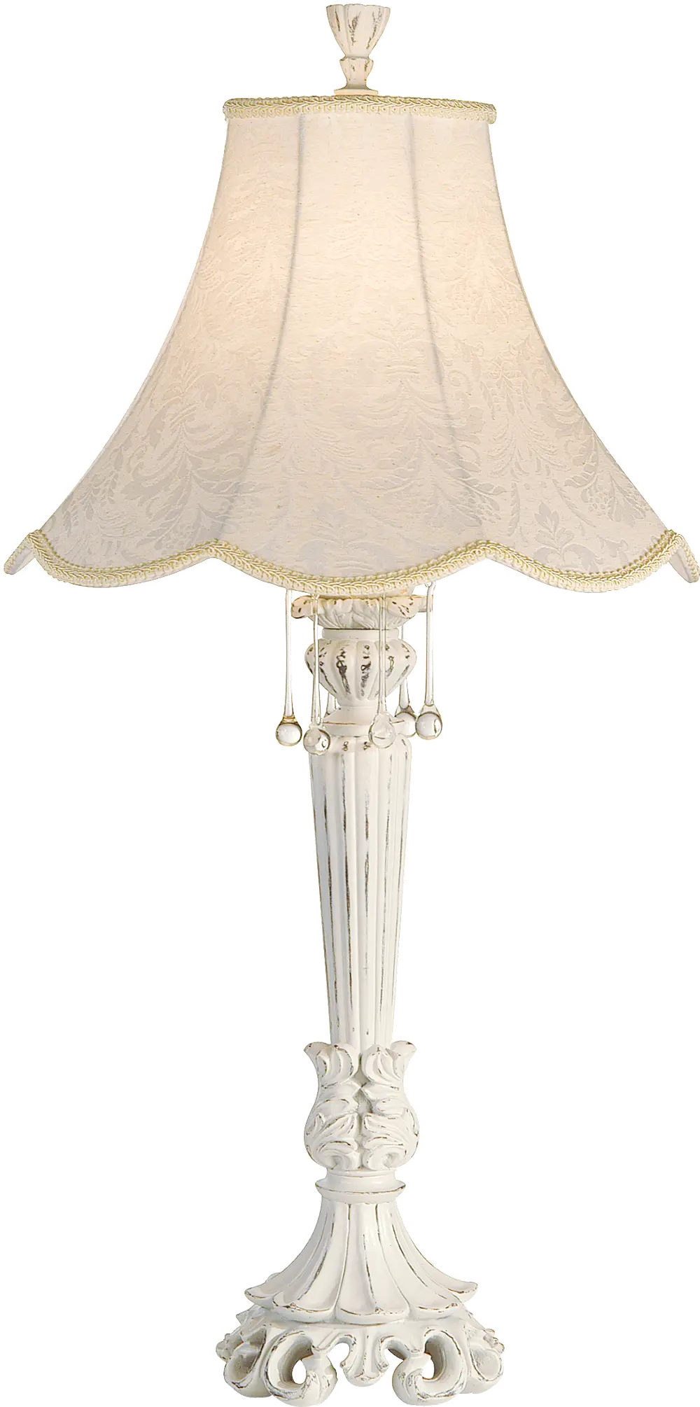 Distressed White Traditional Table Lamp-1